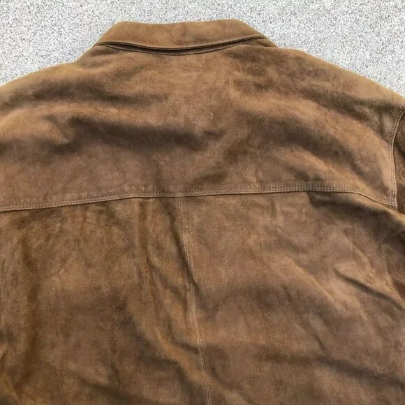 ROBERT COMSTOCK Endurance Leather Suede Jacket Men's LG Brown Long Sleeve Collar - Picture 5 of 12